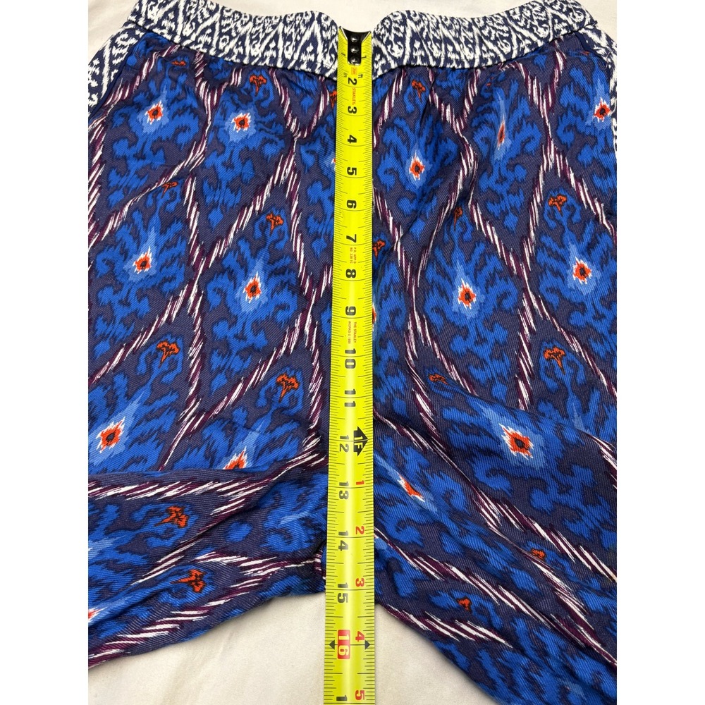 Anthropologie‎ Blue Ikat Print Wide Leg Pants Viscose Boho Trousers S W28 L28 - Picture 10 of 13